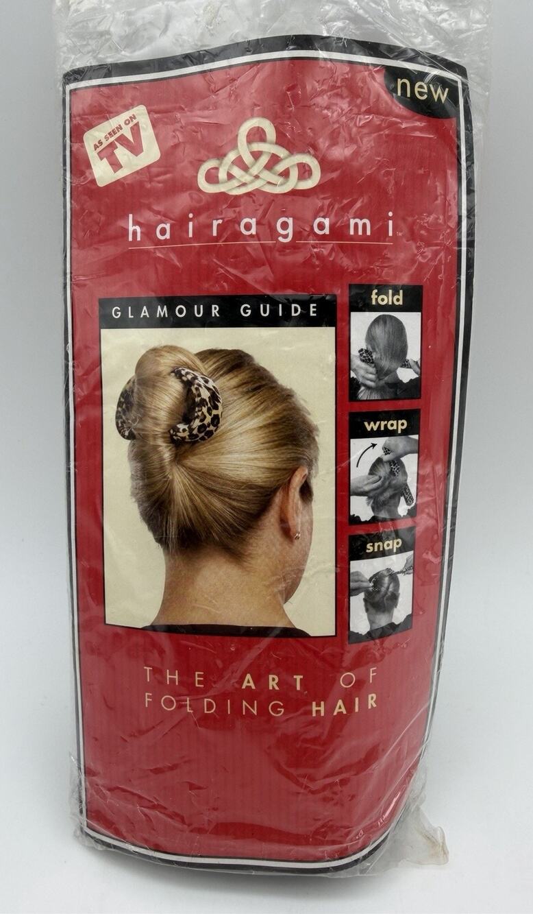 Hairagami & Snap Action Scrunchie 2 Pack Black Y2K As Seen on TV